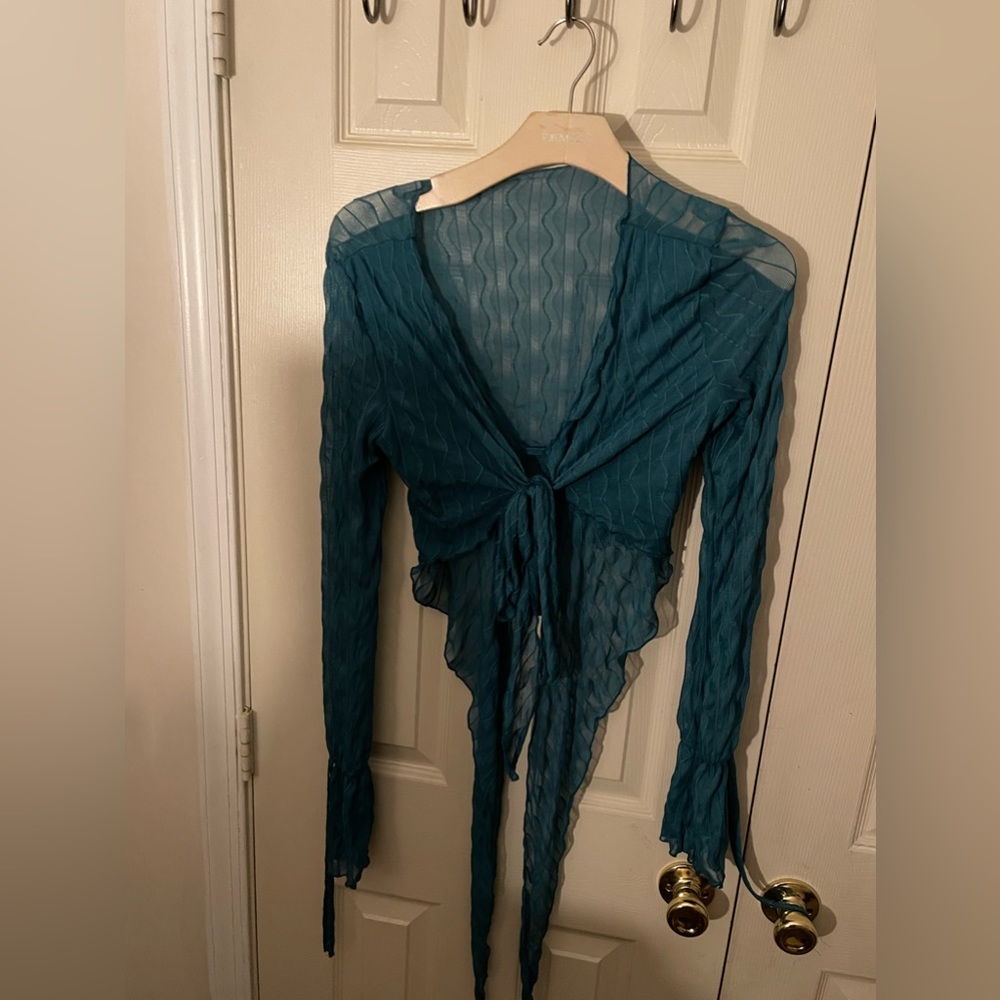 SHEIN flowy blue top